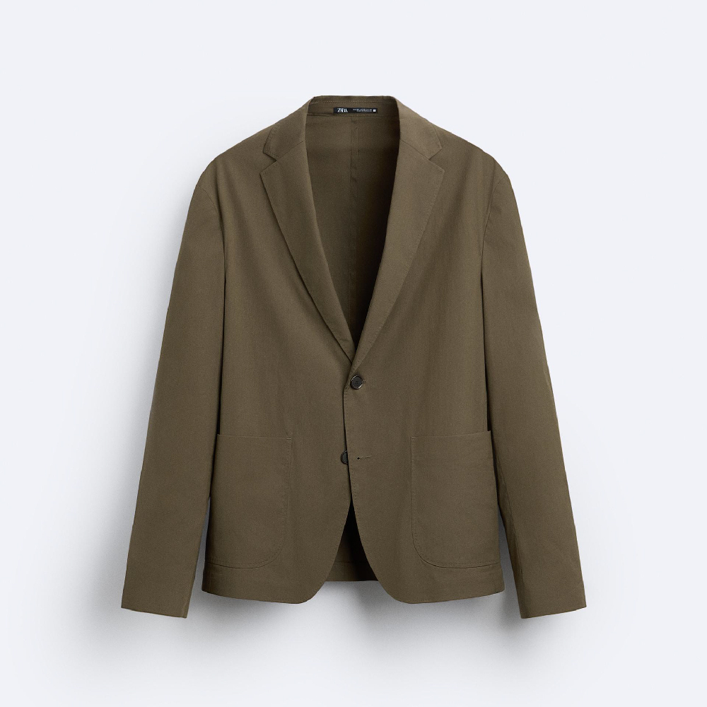 Пиджак Zara Technical Suit, коричневый пиджак zara suit with seersucker detail светло серый