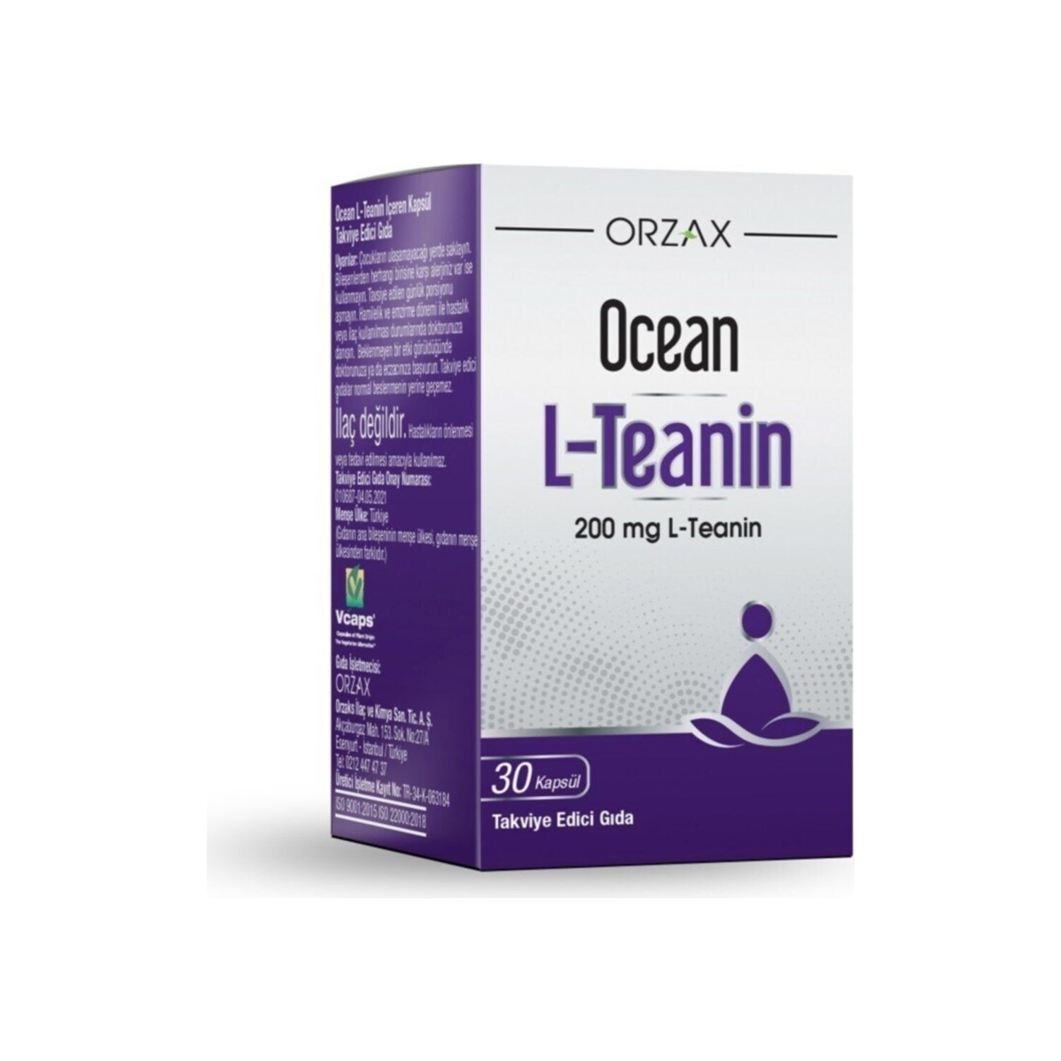 L-теанин Ocean 200 мг, 30 капсул l теанин 180 вегетарианских капсул