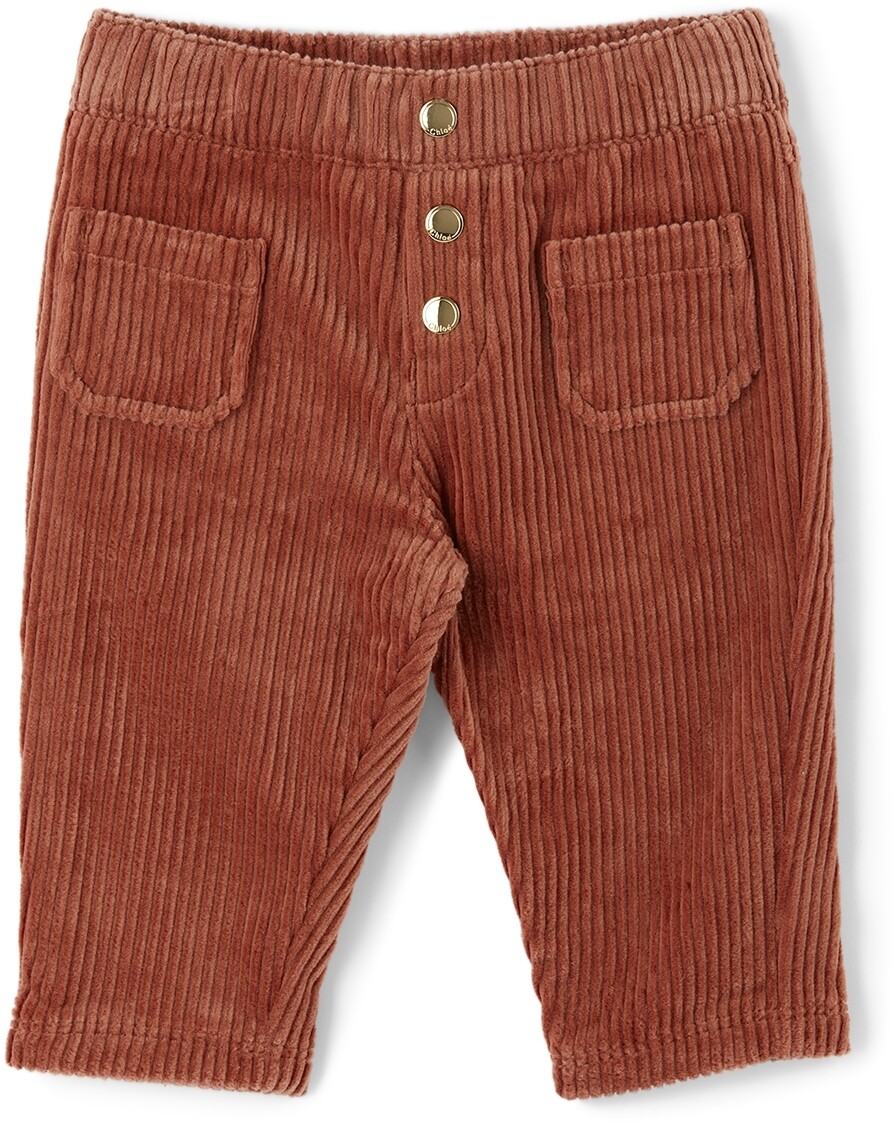 

Детские розовые вельветовые брюки Chloé