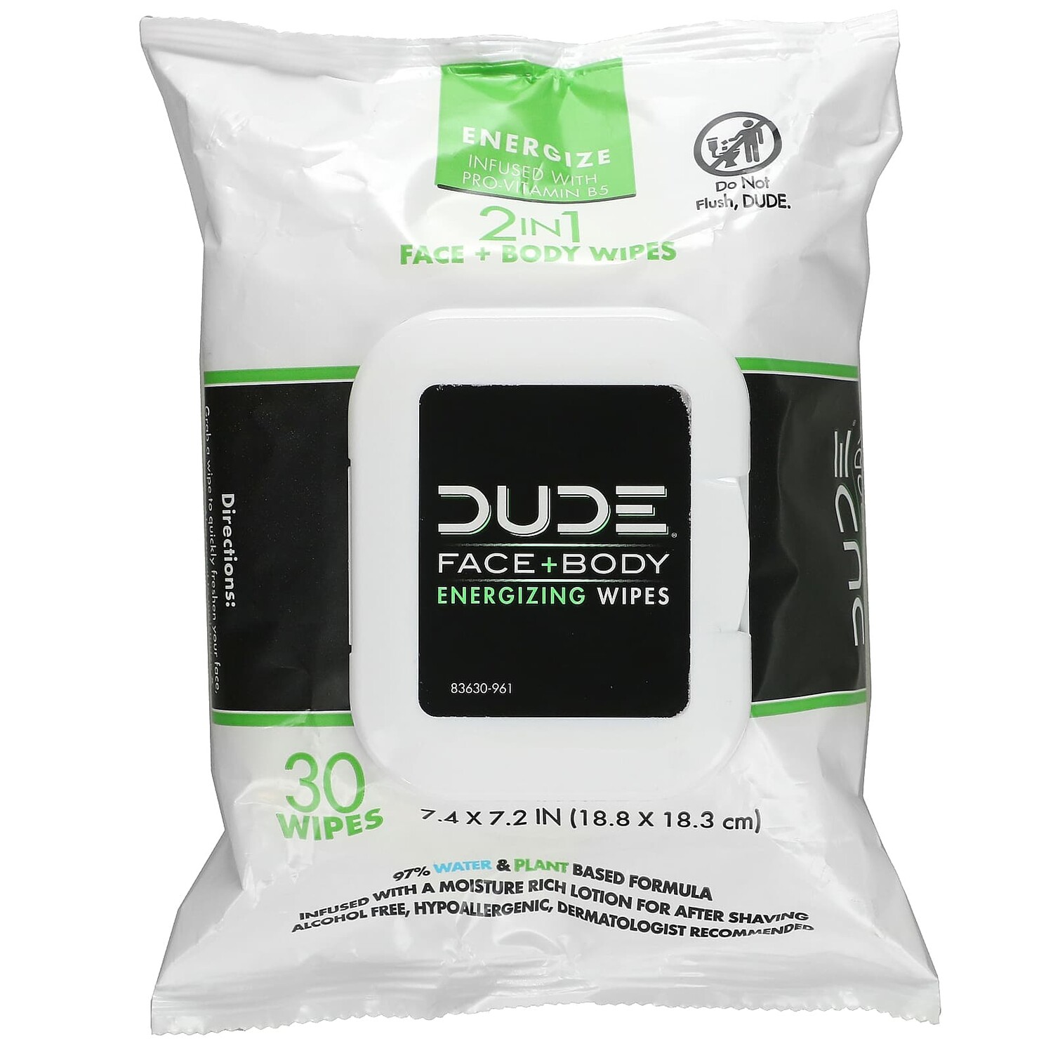

Тонизирующие Салфетки Dude Products для лица и тела, 30 салфеток