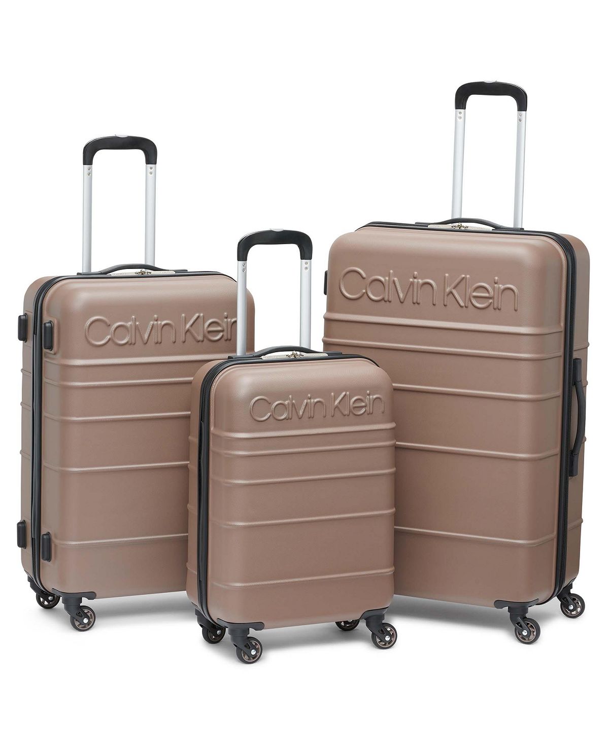 Набор жестких боковых чемоданов fillmore, 3 предмета Calvin Klein, коричневый