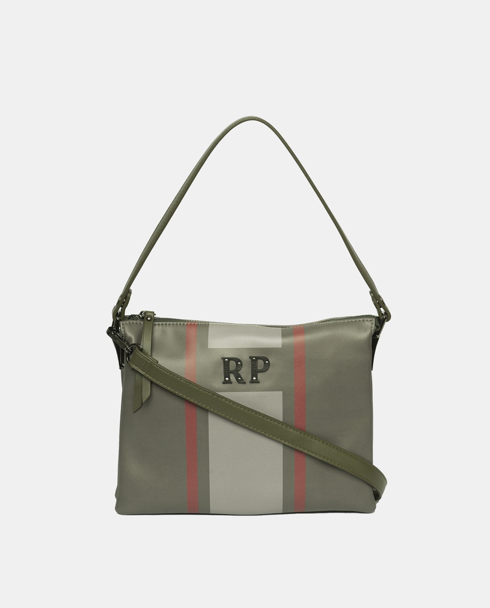 цена Зеленая сумка через плечо с металлическими инициалами Robert Pietri, зеленый