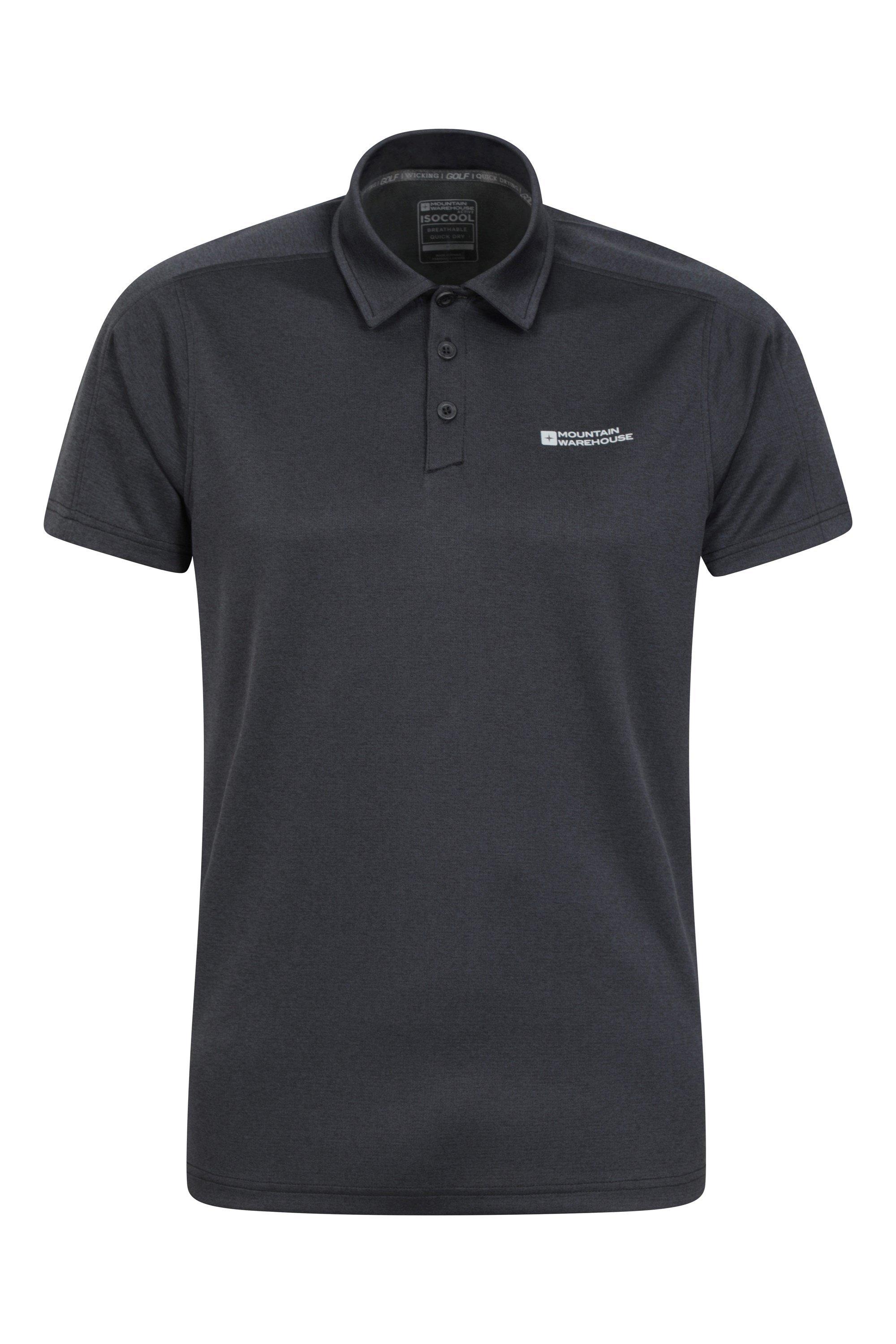 Клубная меланжевая рубашка-поло IsoCool, повседневный топ с короткими рукавами Mountain Warehouse, черный фото