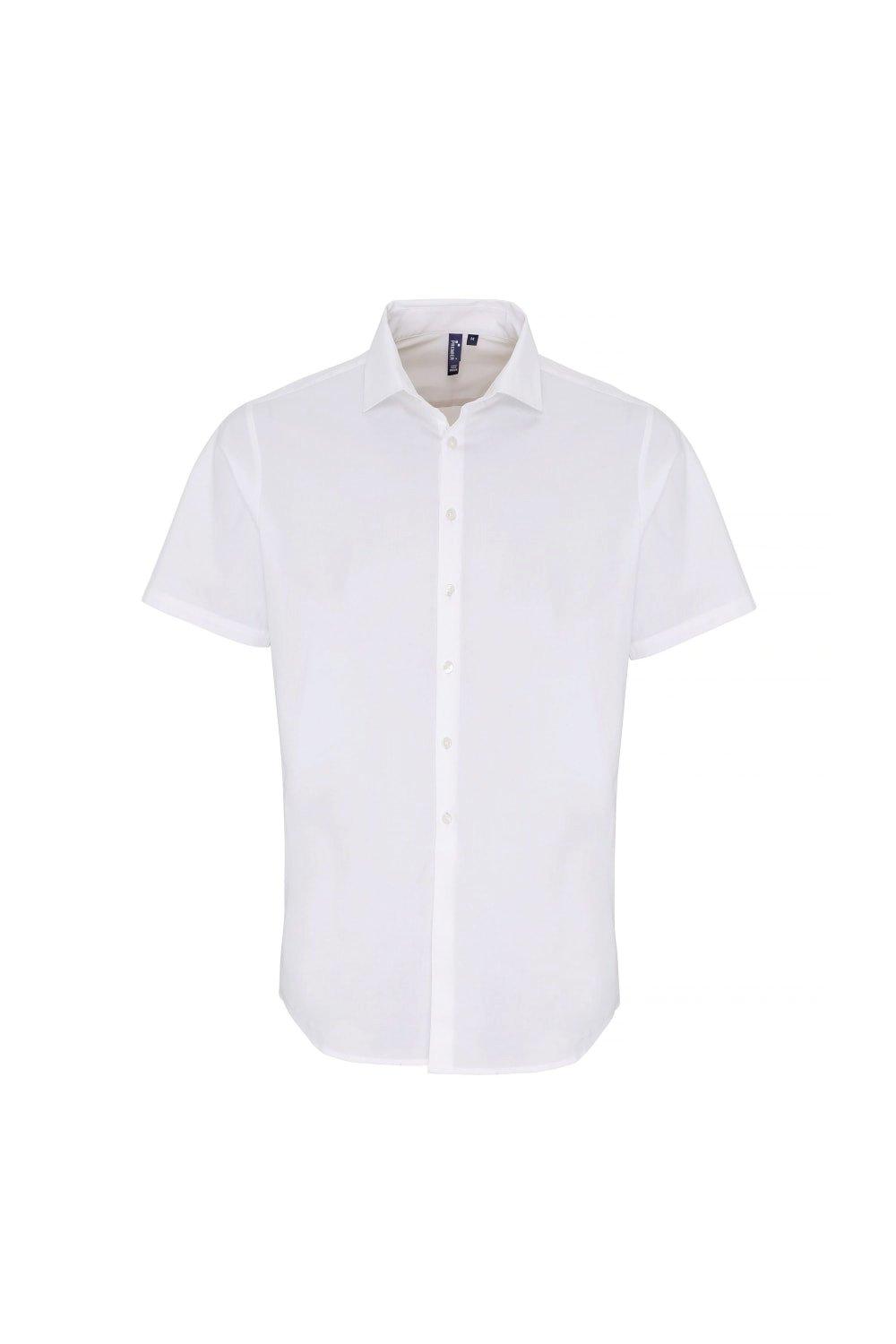 Рубашка из поплина стрейч с короткими рукавами Premier, белый фото