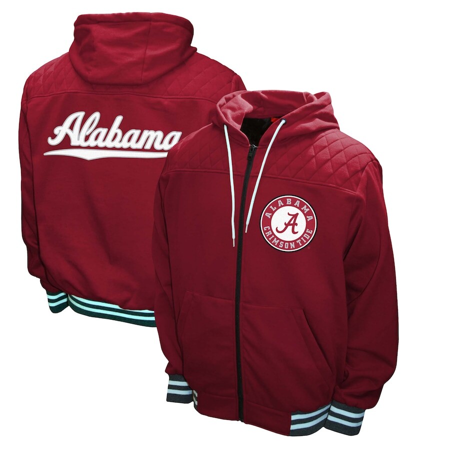 

Толстовка на молнии Franchise Club Alabama Crimson Tide, малиновый