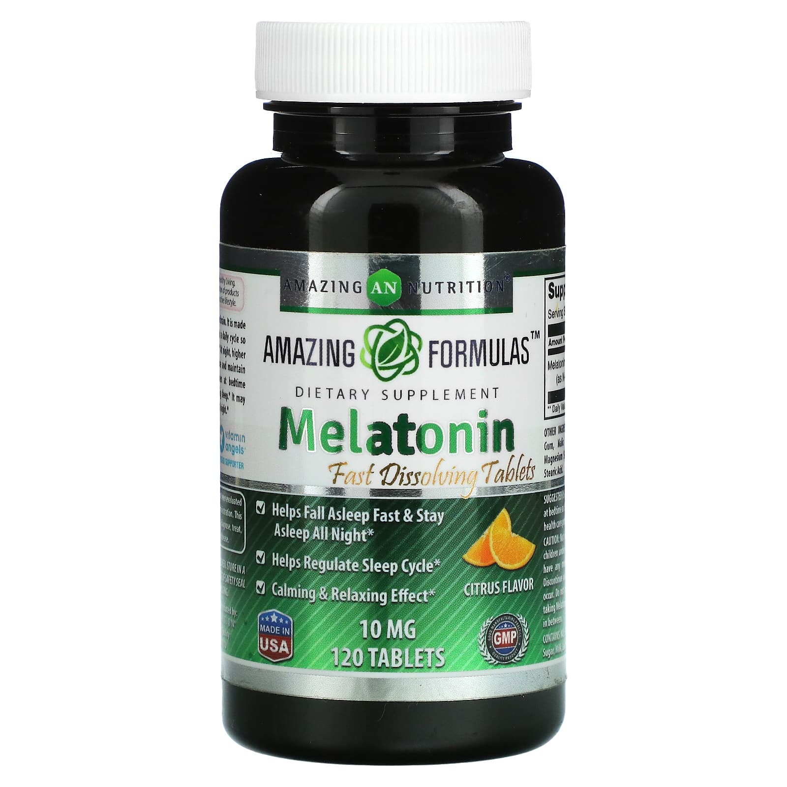 цена Мелатонин Amazing Nutrition, цитрусовые, 120 таблеток