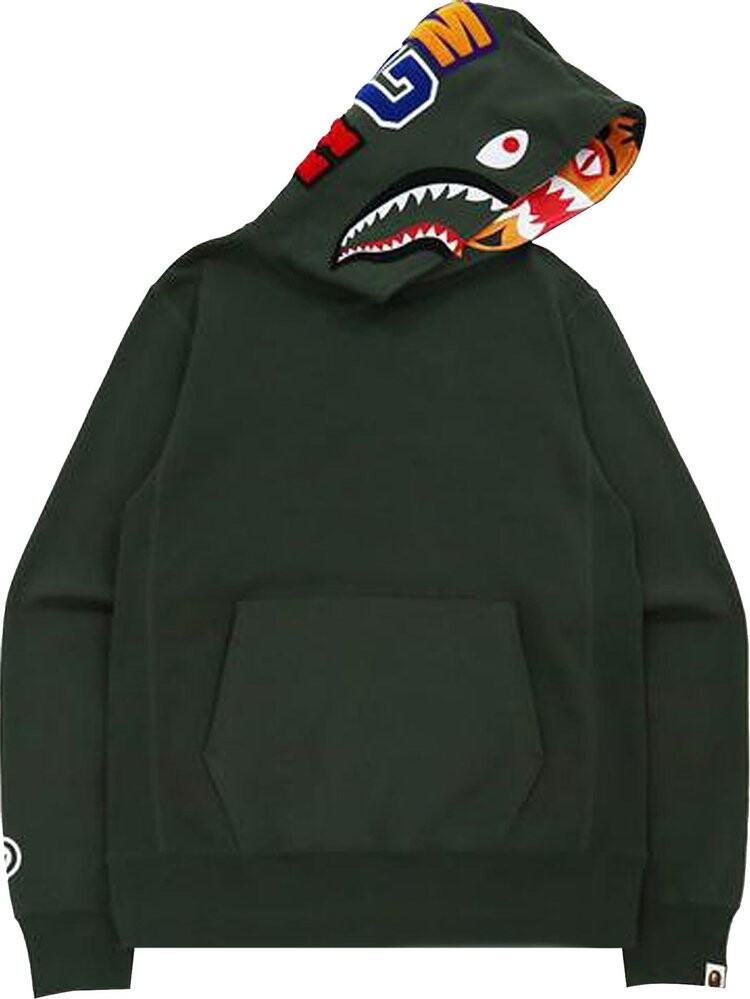 Gray bape shop shark hoodie