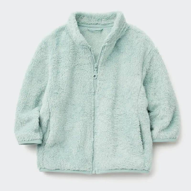 

Куртка флисовая для малышей Uniqlo Toddler Fluffy Zipped, светло-серый