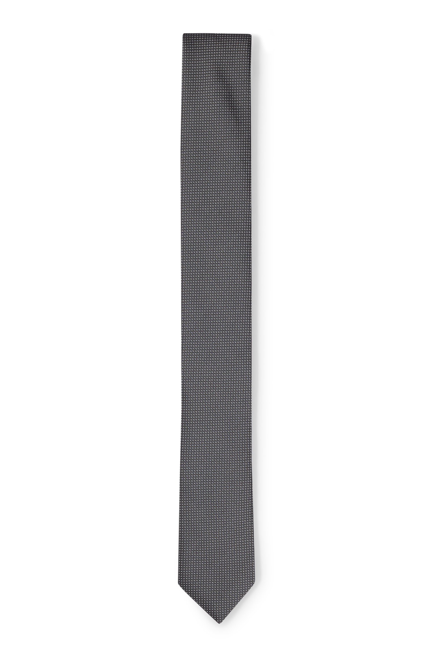 Галстук Hugo Boss Micro-patterned In Pure Silk, темно-серый