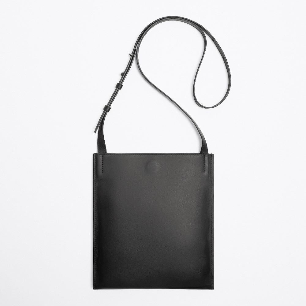 

Сумка Zara Leather Crossbody, черный