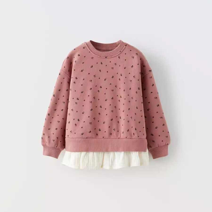 

Толстовка ZARA Texture Patchwork Flower Print, розовый
