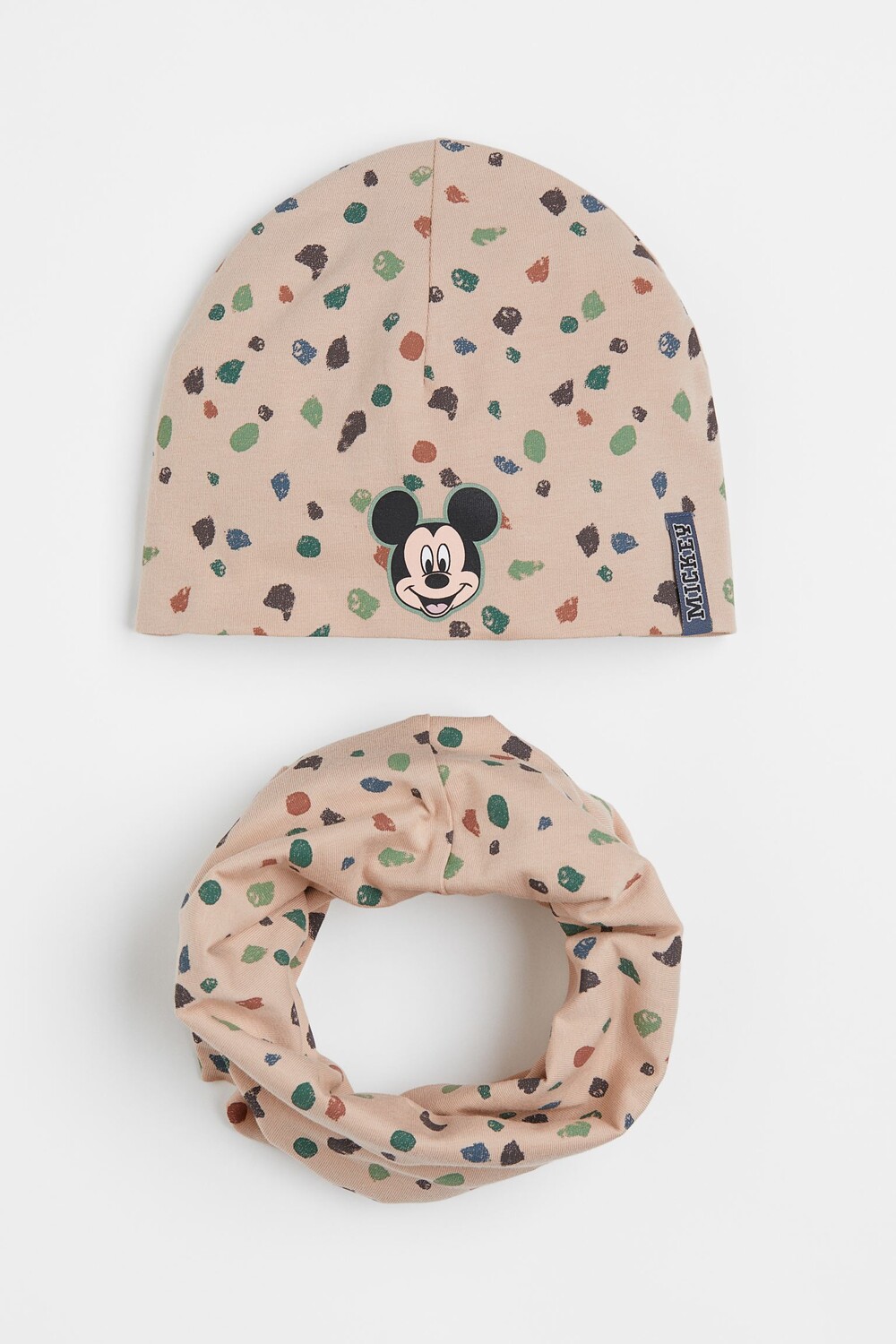 

Комплект, состоящий из шапки и шарфа H&M Mickey Mouse, бежевый