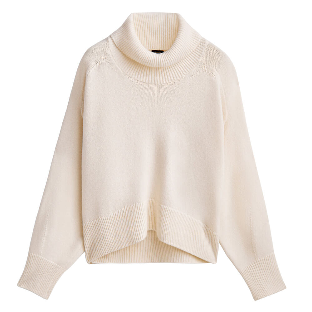 

Свитер Massimo Dutti Turtleneck Cape, кремовый