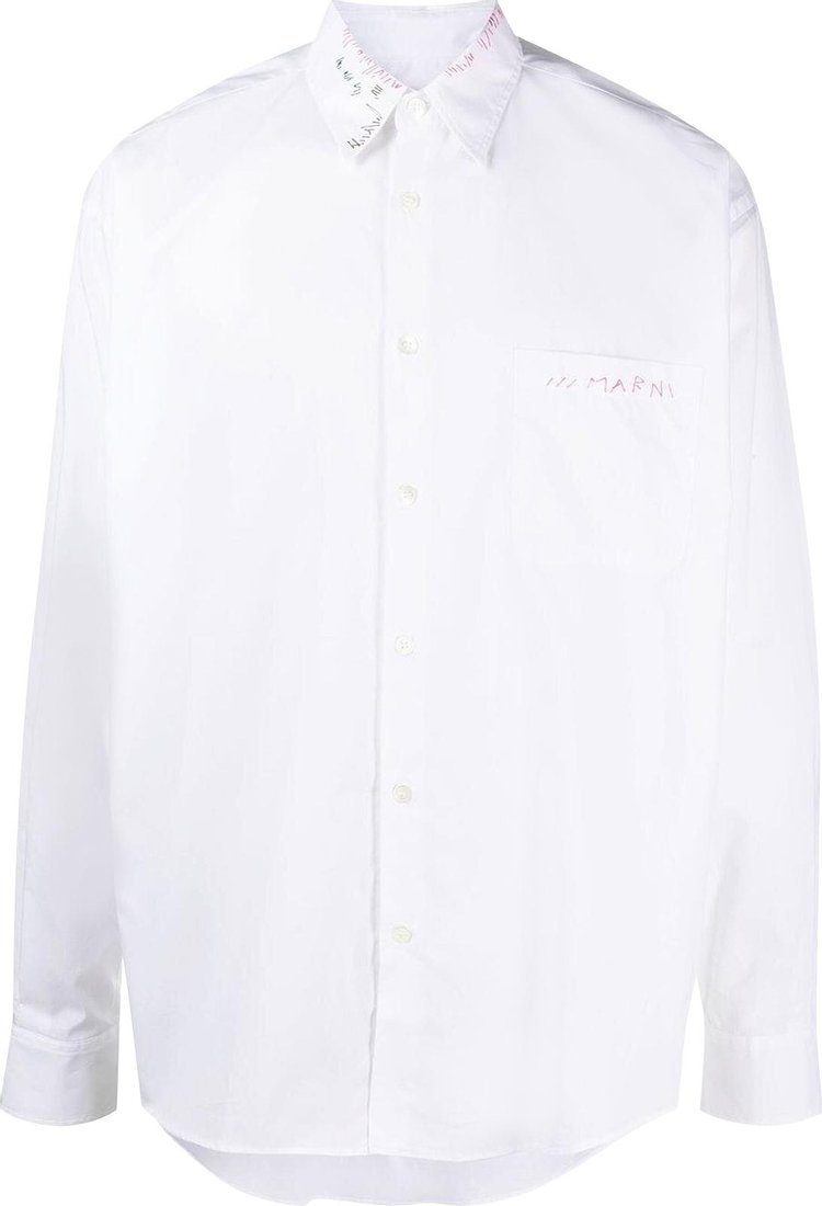 Рубашка Marni Organic Poplin Shirt 'Lily White', белый