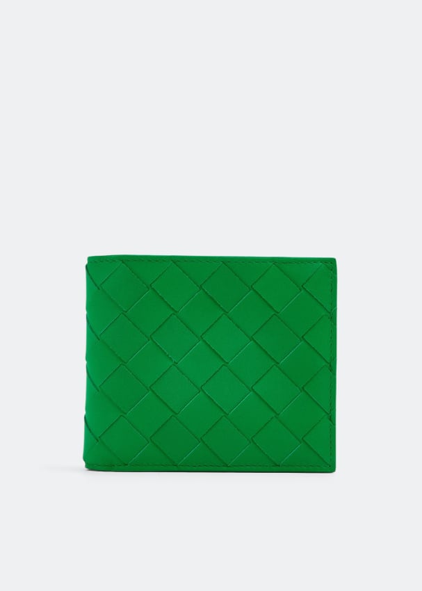 Кошелек BOTTEGA VENETA Intrecciato bi-fold wallet, зеленый