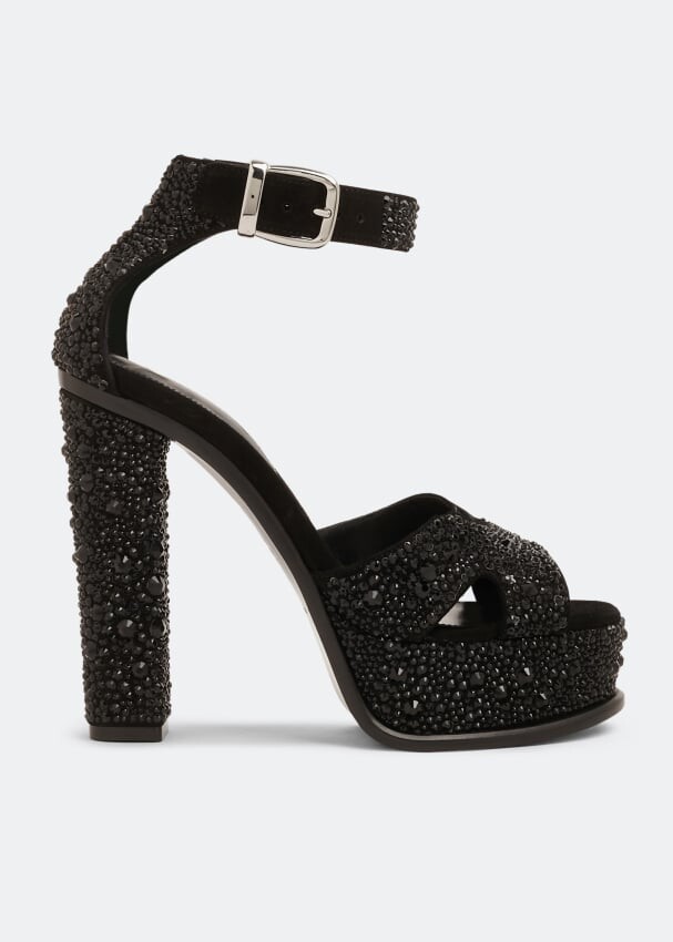 

Сандалии ALEXANDER MCQUEEN Butterfly platform sandals, черный