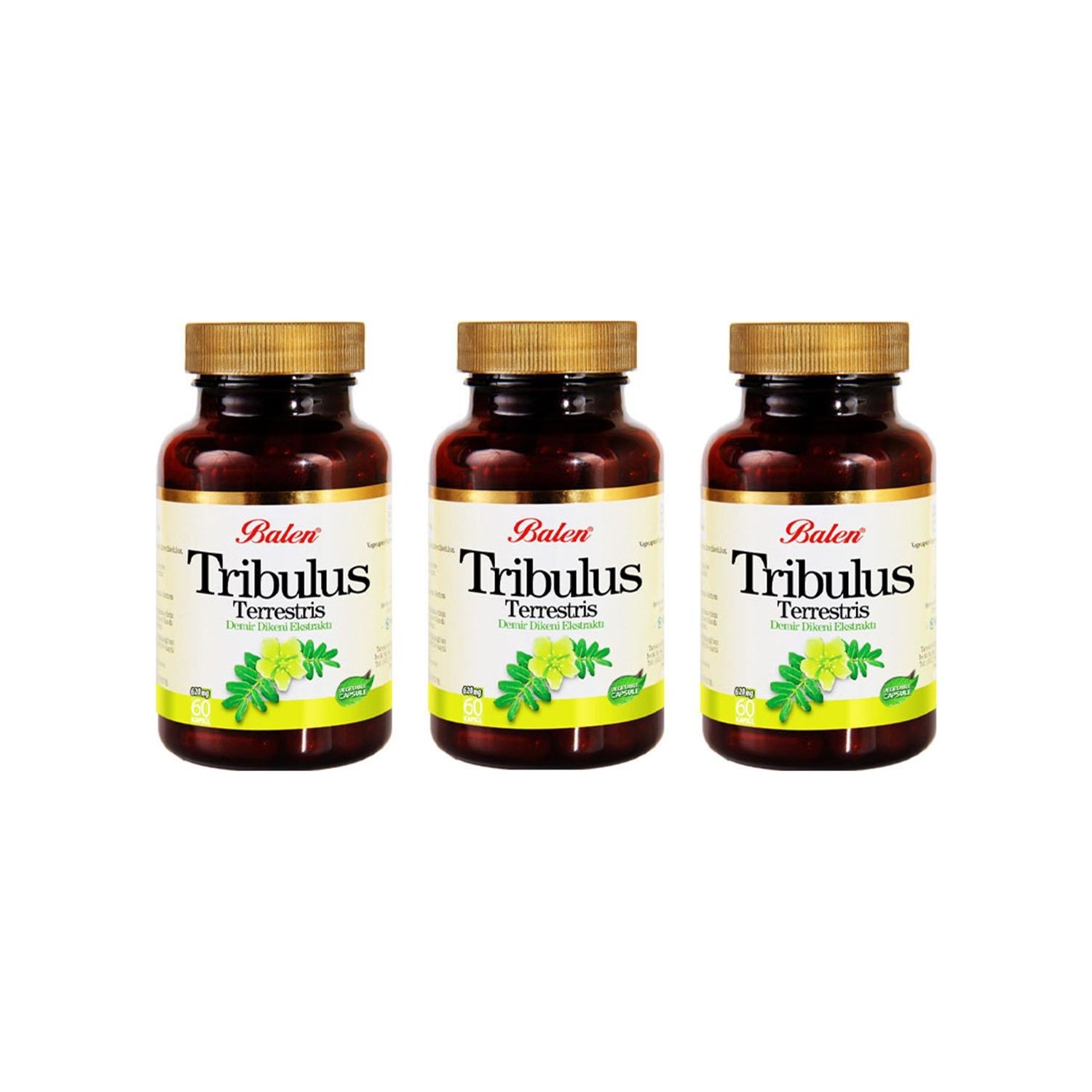 Пищевая добавка Balen Tribulus Terrestris 620 мг, 3 упаковки по 60 капсул