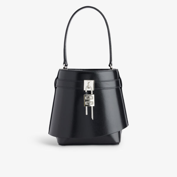 Кожаная сумка через плечо shark lock Givenchy, черный