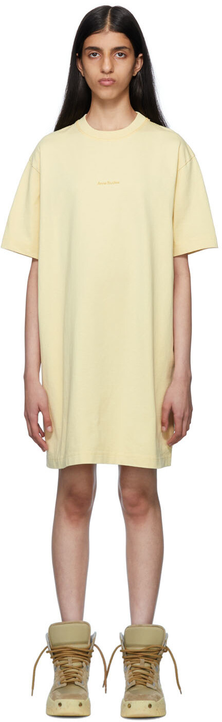 

Желтое хлопковое мини-платье Acne Studios