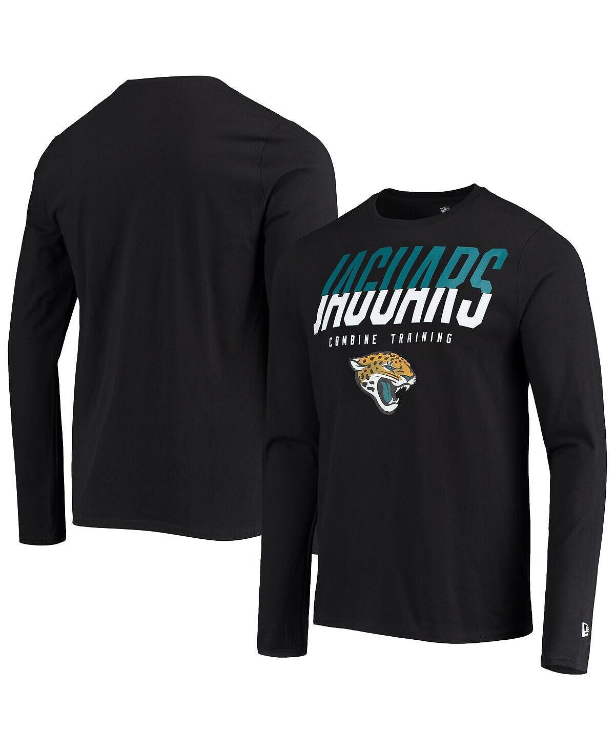 

Мужская черная футболка с длинным рукавом jacksonville jaguars combine authentic split line New Era, черный