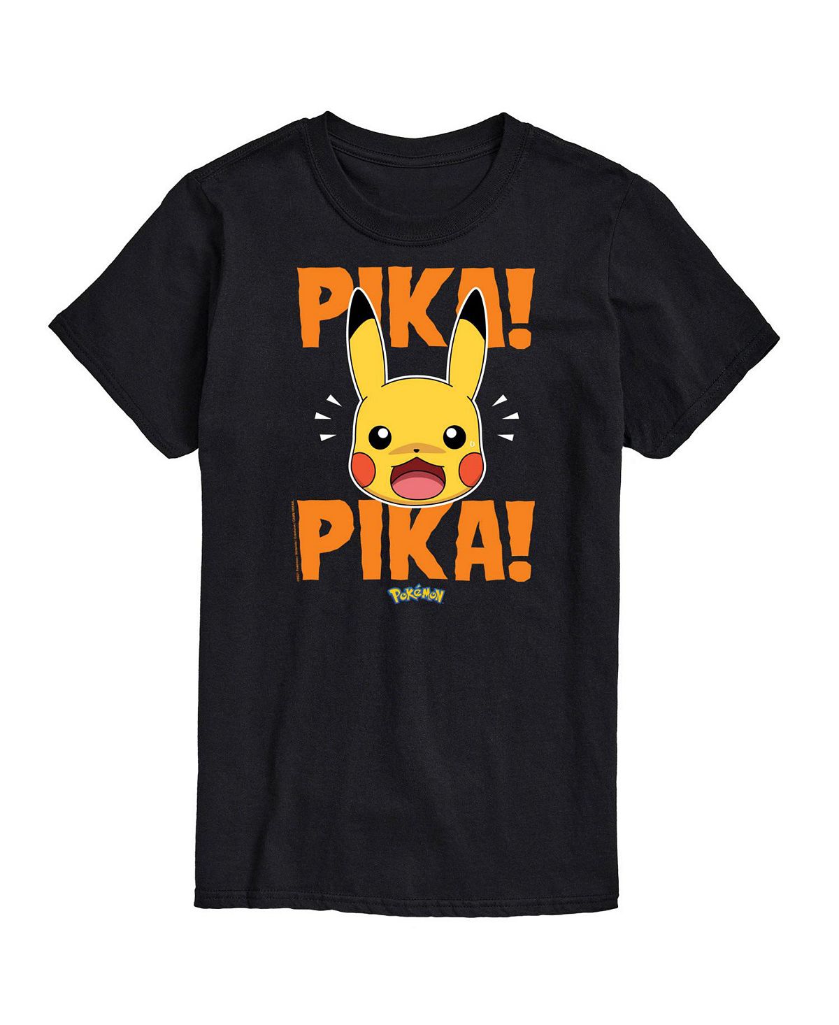Мужская футболка с короткими рукавами pokemon pika pika AIRWAVES, черный мужская футболка с длинным рукавом pokemon pika pika pika airwaves черный