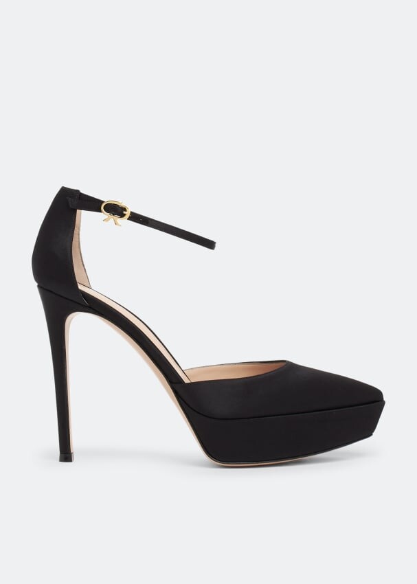 

Туфли GIANVITO ROSSI Satin platform pumps, черный