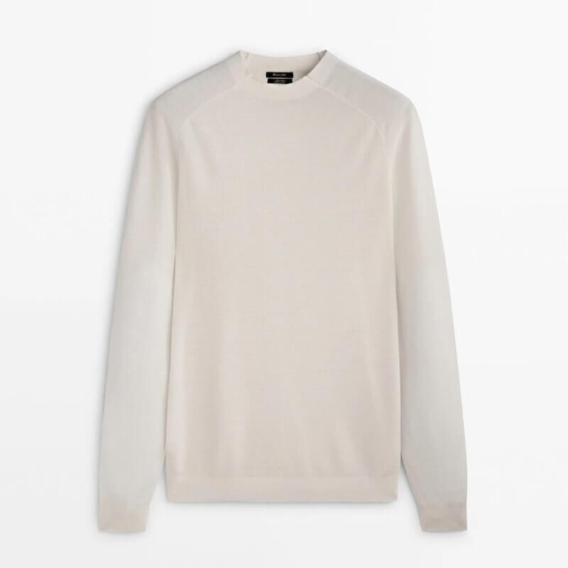 

Свитер Massimo Dutti Crew Neck, бежевый