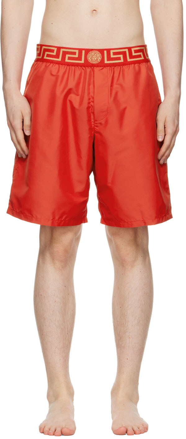 

Красные плавки с каймой Greca Versace Underwear