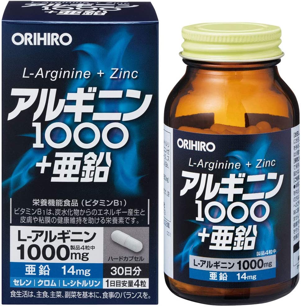 Комплексная добавка Orihiro Arginine 1000 + Zinc, 120 капсул
