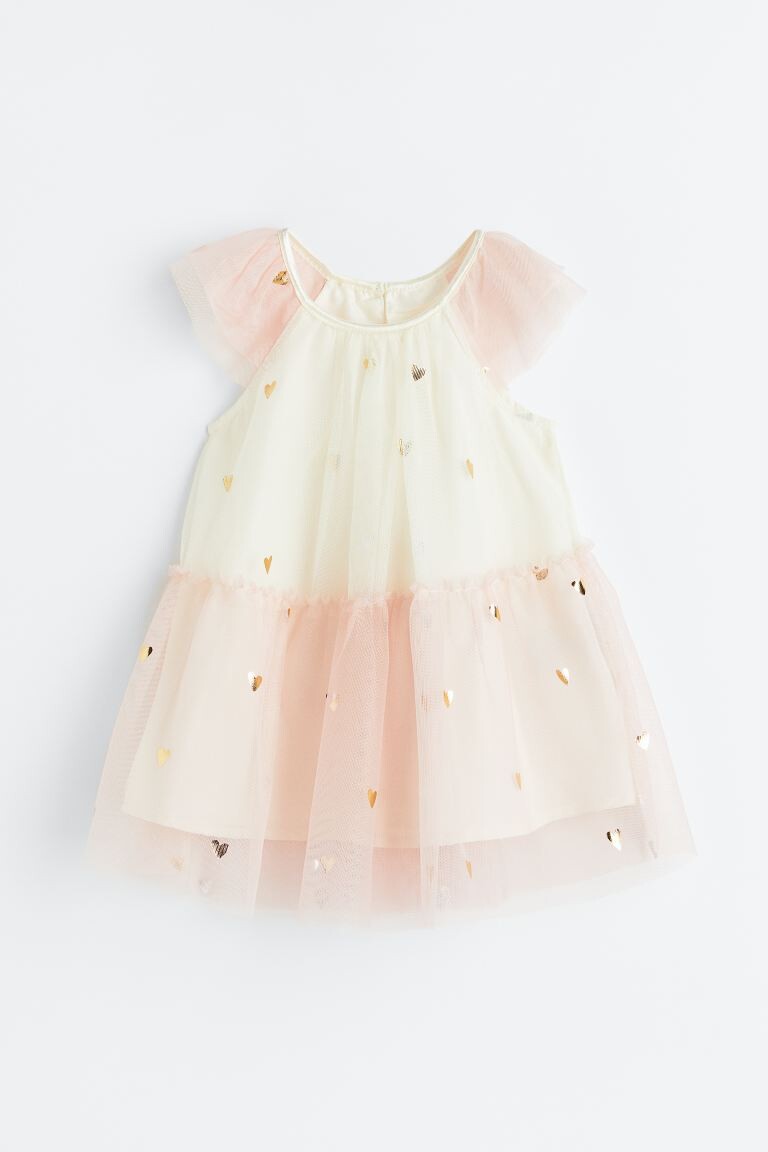 

Платье из тюля H&M, пудрово-розовый/сердечки