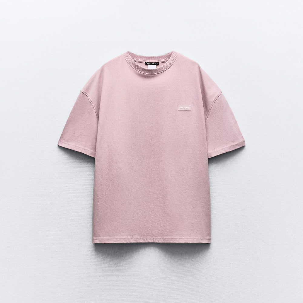 Футболка Zara 100% Pantone Cotton, розовый