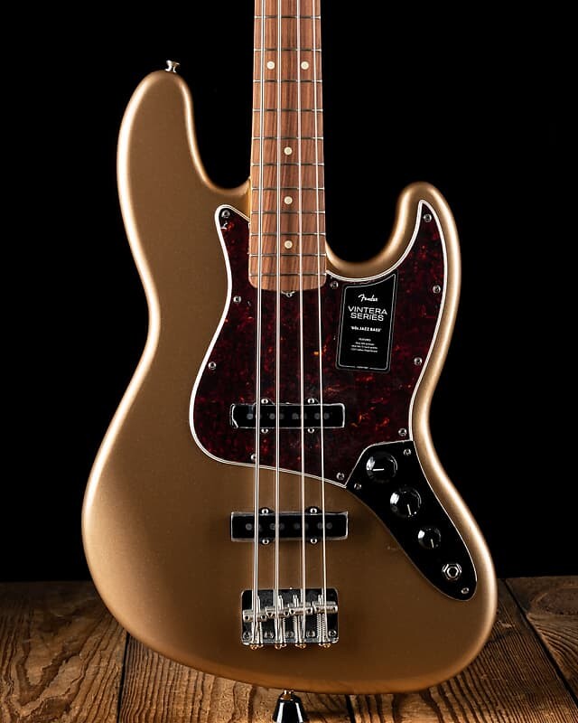 

Гитара Fender Vintera '60s Jazz Bass, золото огненного тумана