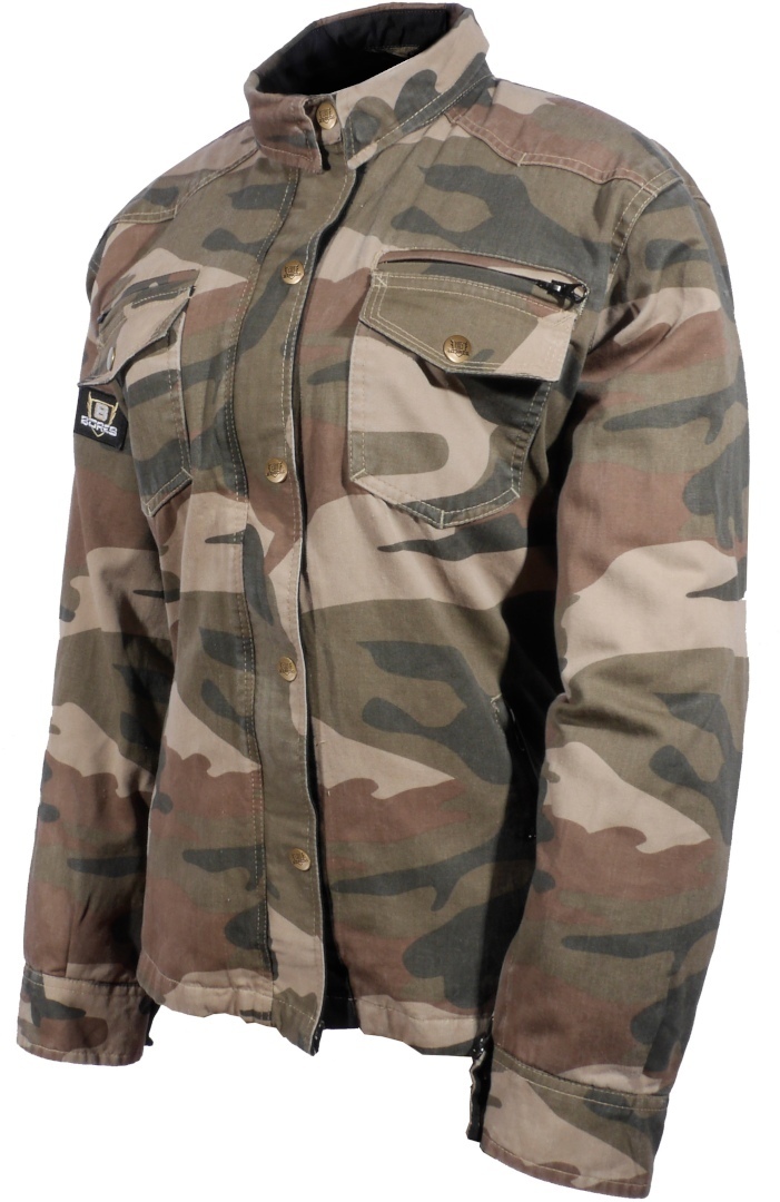 Мотоциклетная текстильная куртка Bores Military Jack с коротким воротником, камуфляжный женская мотоциклетная текстильная куртка military jack bores камуфляж