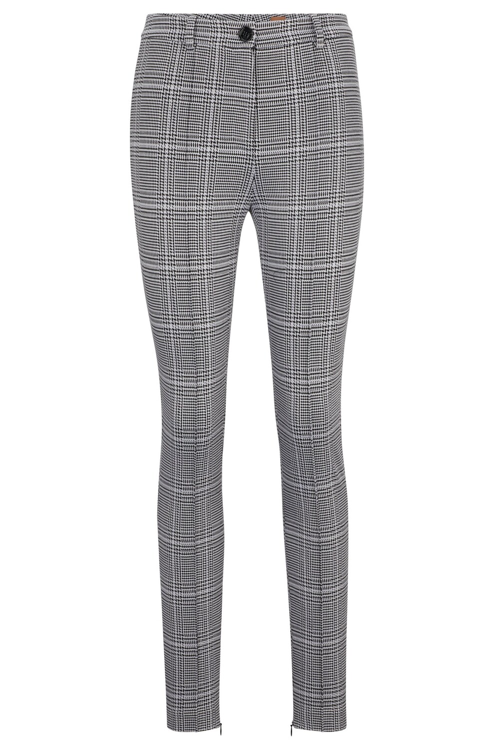 

Брюки Hugo Boss Slim-fit Checked Trousers With Zipped Hems, серый