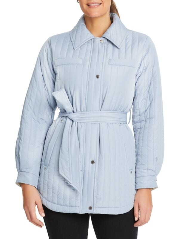

Куртка - Рубашка Стеганая Vince Camuto с поясом, dusty blue