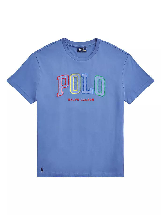 

Футболка с вышитым логотипом Polo Ralph Lauren, синий