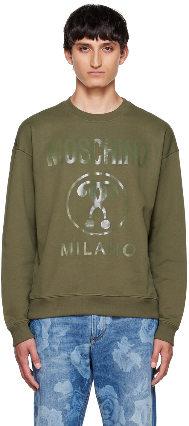 

Толстовка цвета хаки с двойным вопросительным знаком Moschino