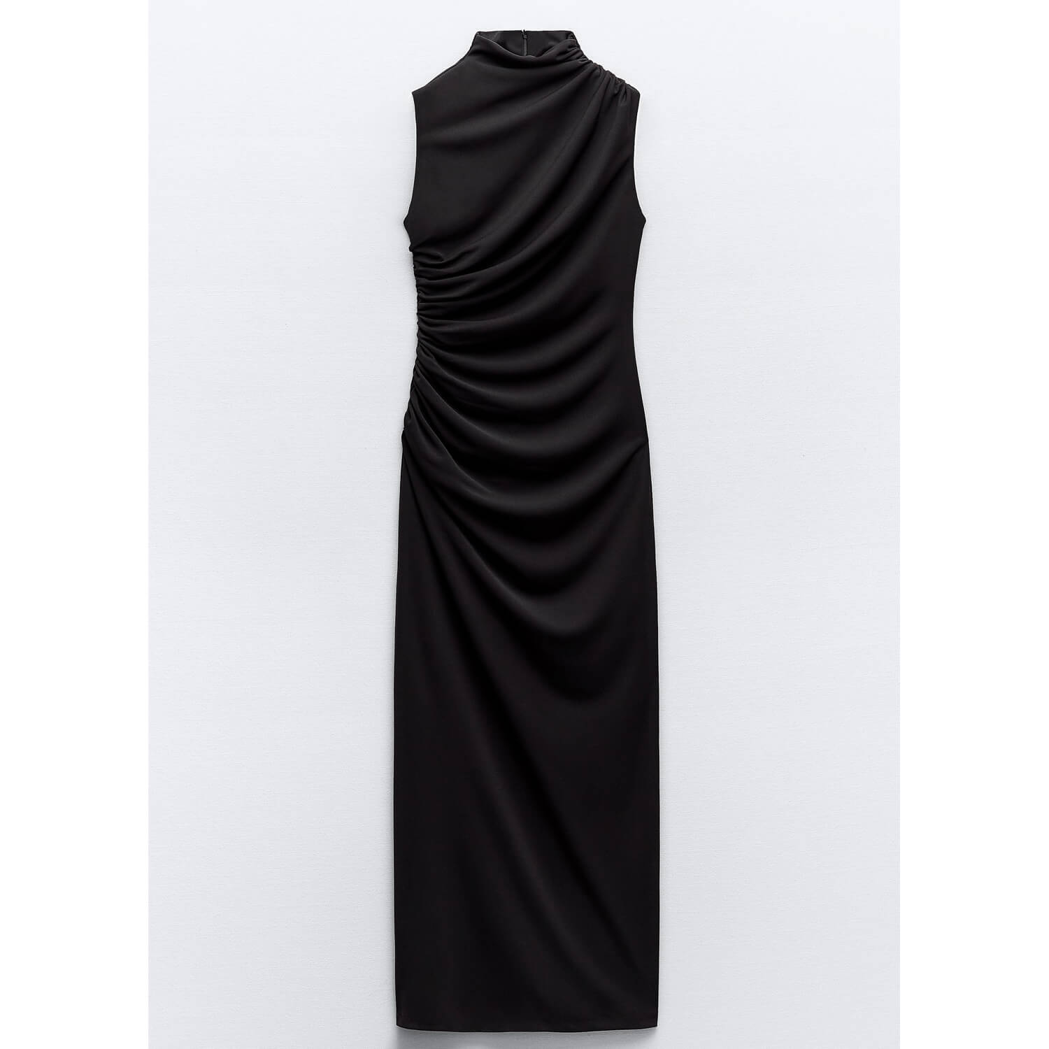 Платье Zara Draped Midi, черный платье zara asymmetric draped оранжевый