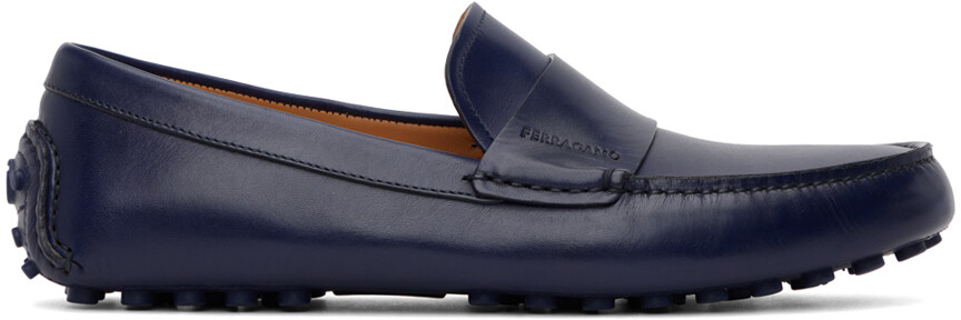 

Синие лоферы с водителем Ferragamo