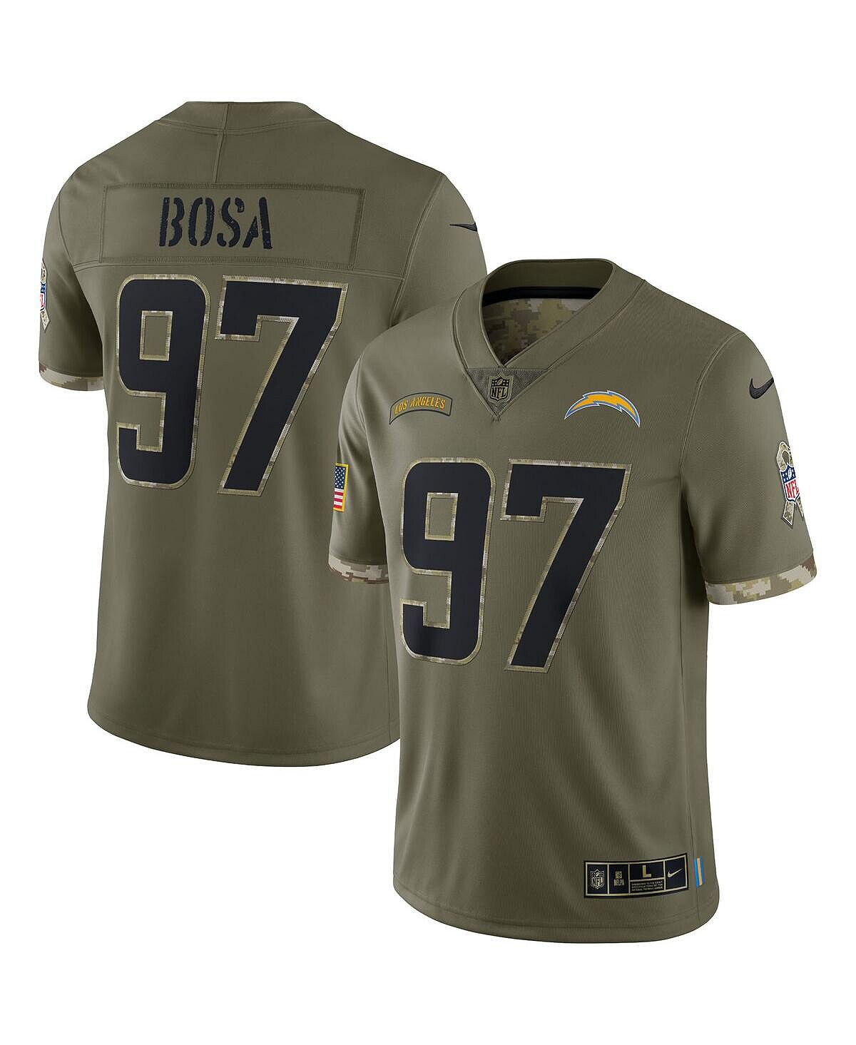 

Мужская футболка joey bosa olive los angeles chargers 2022 salute to service limited jersey Nike