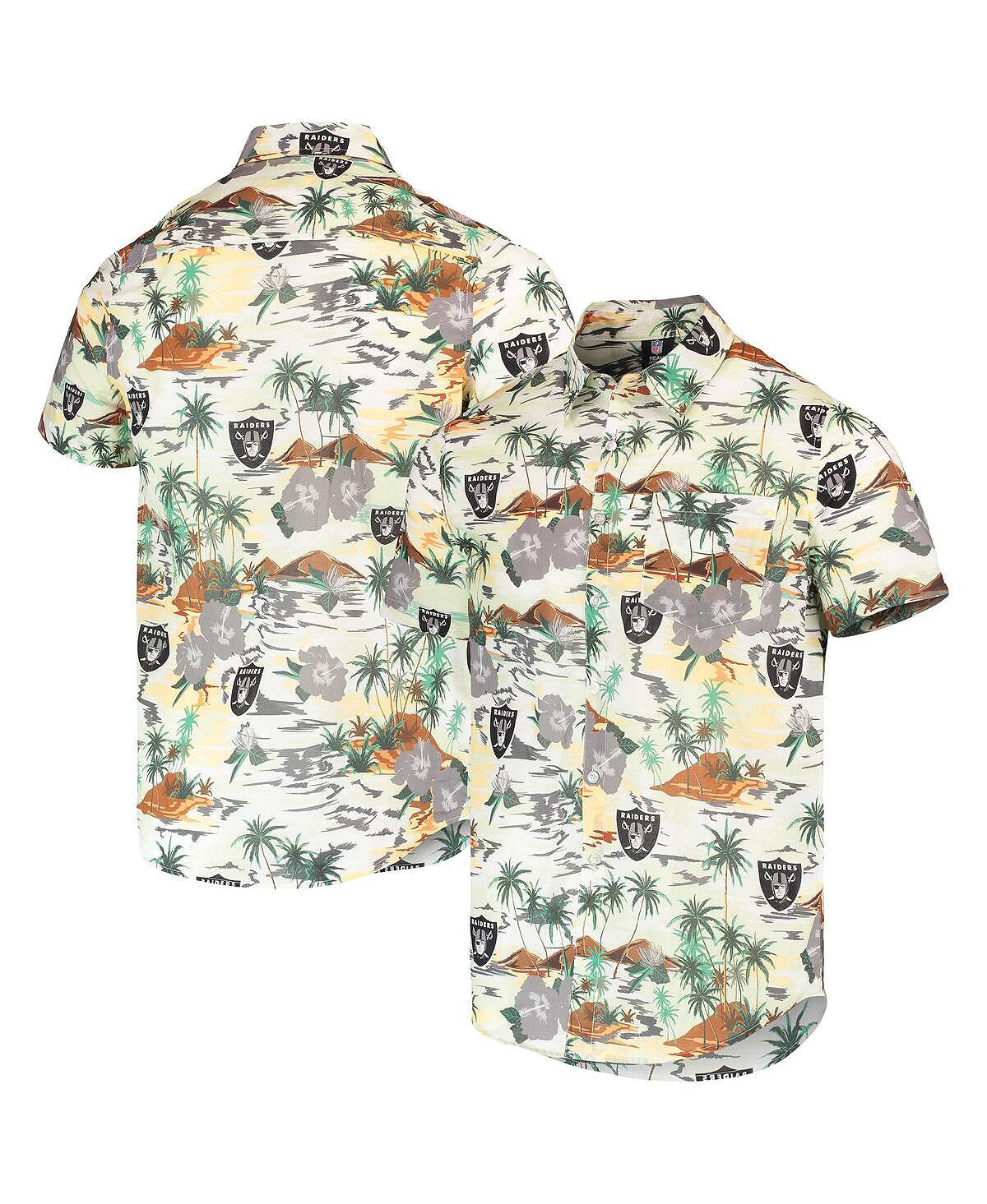 Мужская кремовая рубашка las vegas raiders paradise с цветочным принтом на пуговицах FOCO, кремовый