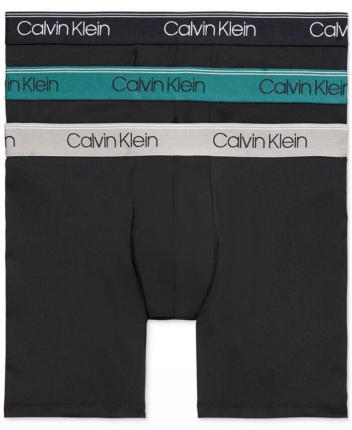 

Мужские трусы-боксеры из микрофибры (3 пары), нижнее белье Calvin Klein, черный