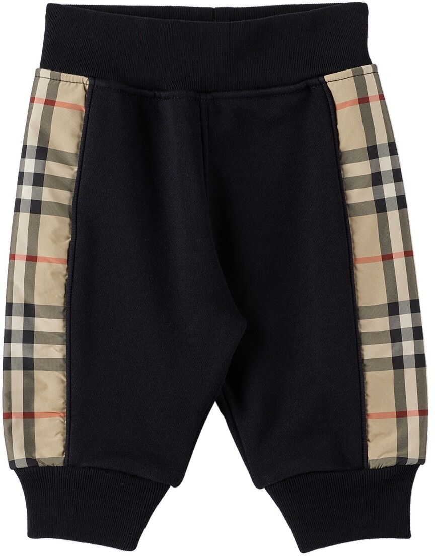 

Черные брюки для отдыха в клетку в винтажную клетку Baby Baby Burberry