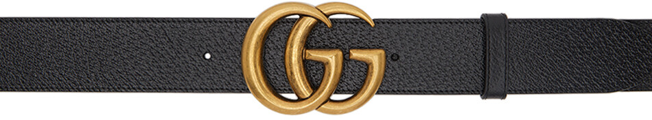 

Черный ремень с узором GG Marmont Gucci