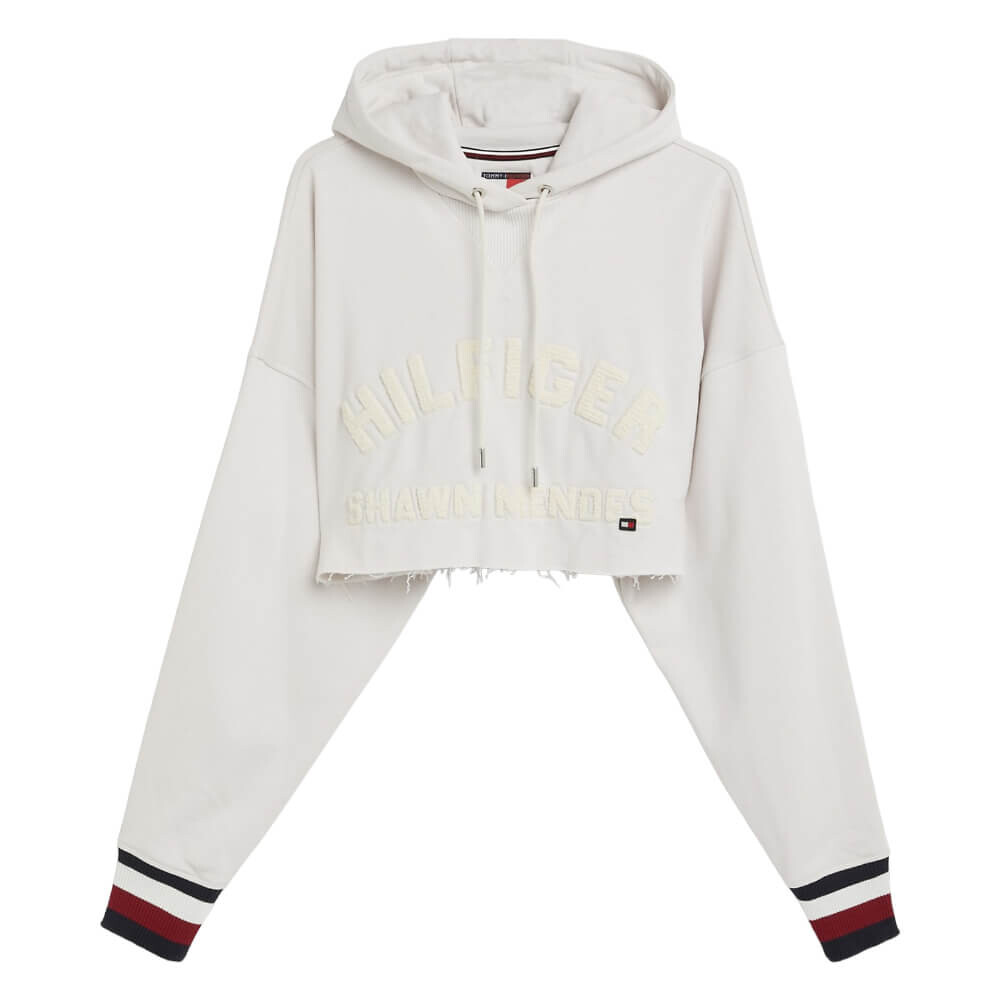 

Худи Tommy Hilfiger X Shawn Mendes Cropped, серовато-белый