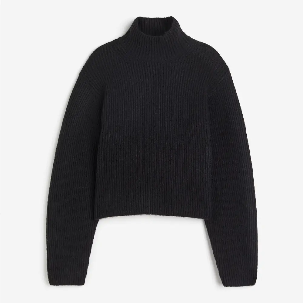 

Свитер H&M Rib-knit Mock Turtleneck, черный