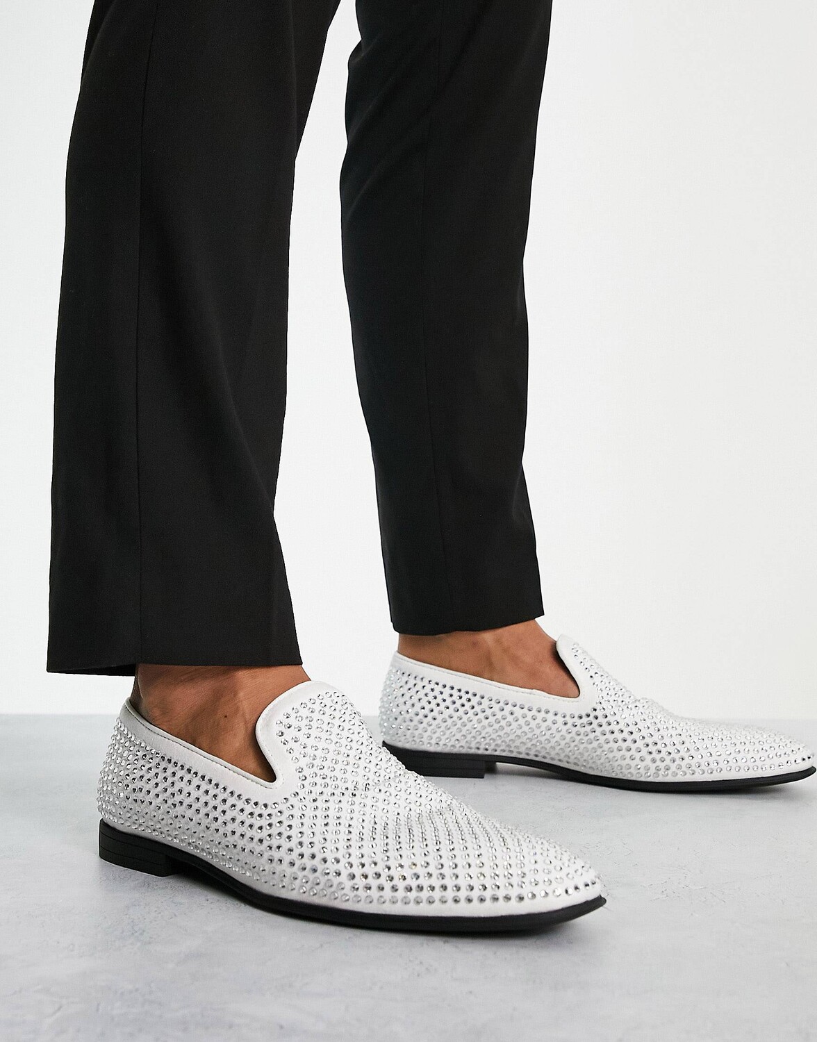 

Белые лоферы со стразами ASOS DESIGN, Белый