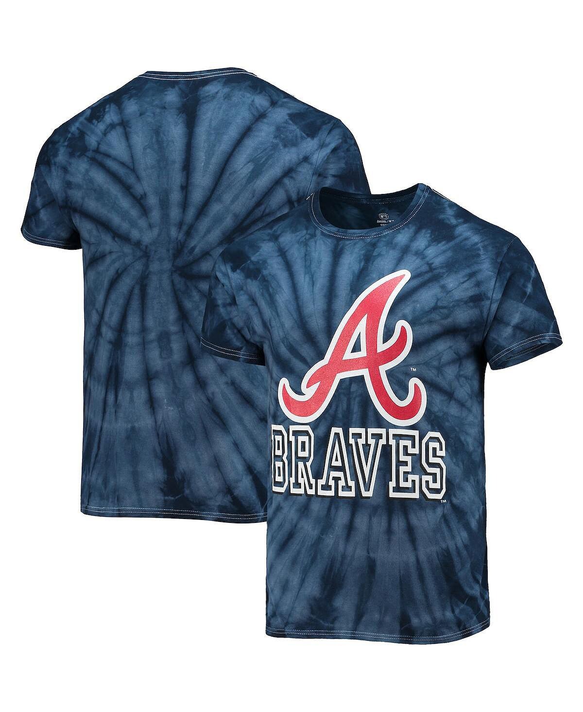 

Мужская темно-синяя футболка atlanta braves spider tie-dye Stitches, синий