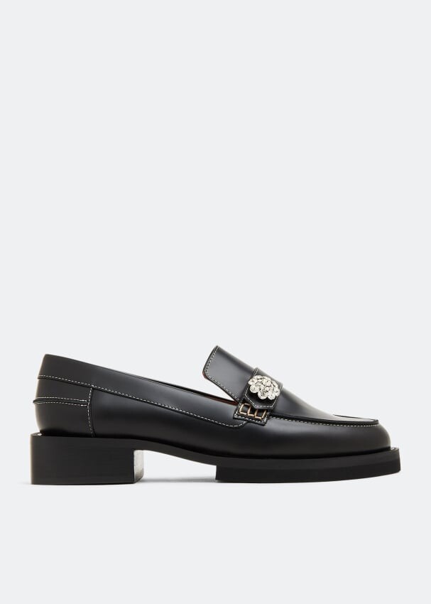 

Лоферы GANNI Embellished loafers, черный