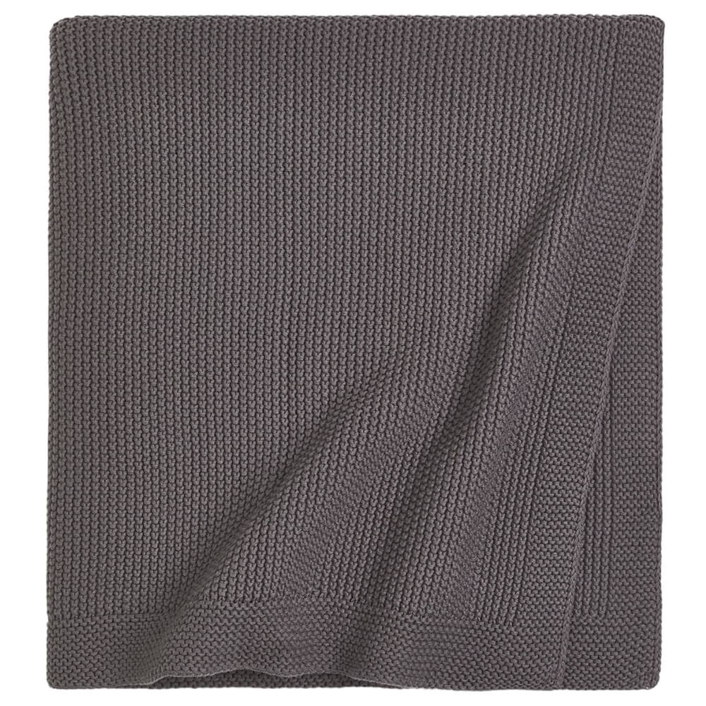 

Плед H&M Home Moss-stitched Cotton, темно-серый